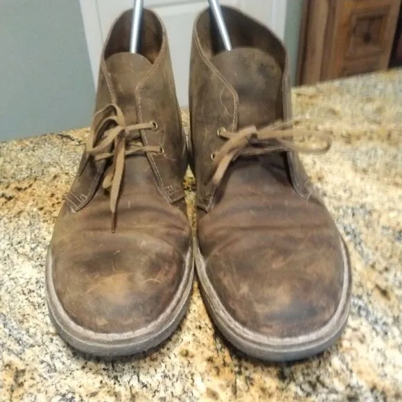 Clarks Originals Men's Chukka Desert Boots Brown Suede Leather Crepe Size 12 M