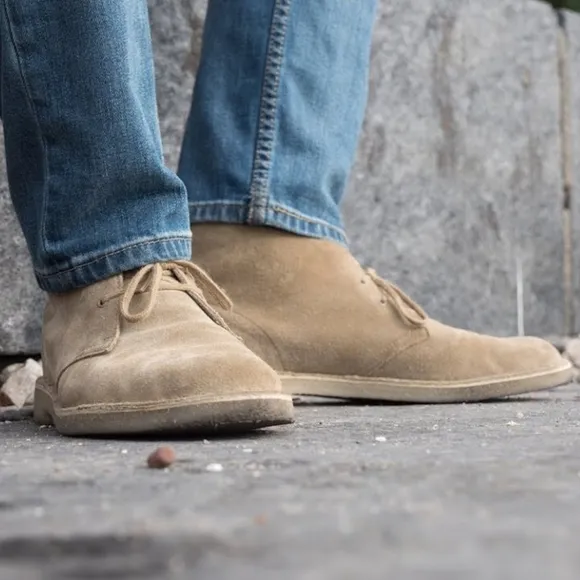 Clarks Originals Men's Tan Suede Ankle Desert Boots, Sz 12