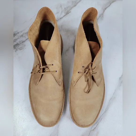 Clarks Originals Men's Tan Suede Ankle Desert Boots, Sz 12