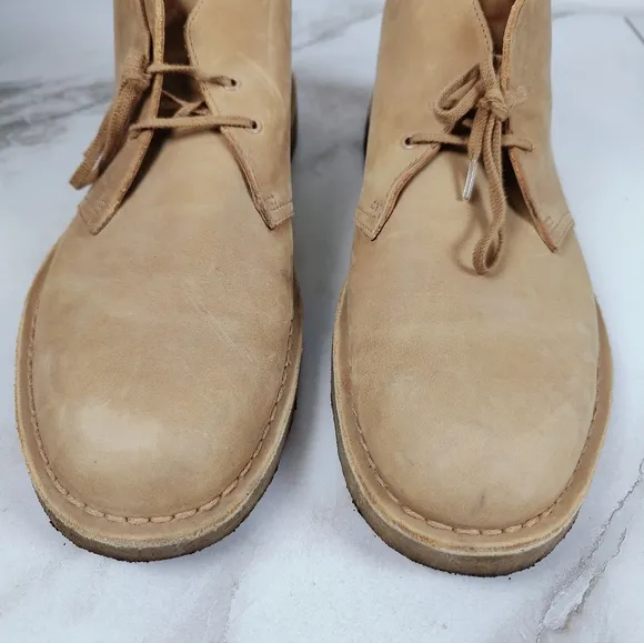 Clarks Originals Men's Tan Suede Ankle Desert Boots, Sz 12