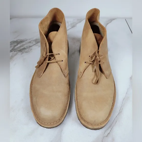 Clarks Originals Men's Tan Suede Ankle Desert Boots, Sz 12