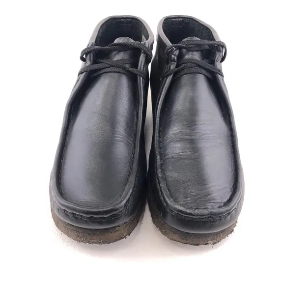 Clarks Originals Wallabee Black Leather Desert Chukka Boots 10 M