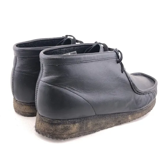 Clarks Originals Wallabee Black Leather Desert Chukka Boots 10 M