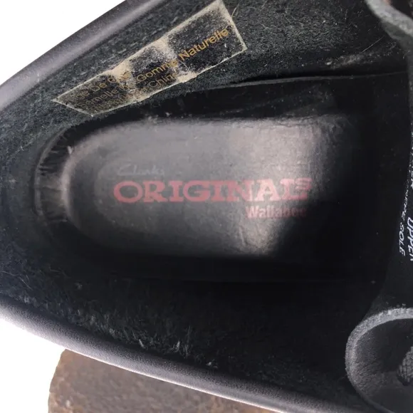Clarks Originals Wallabee Black Leather Desert Chukka Boots 10 M