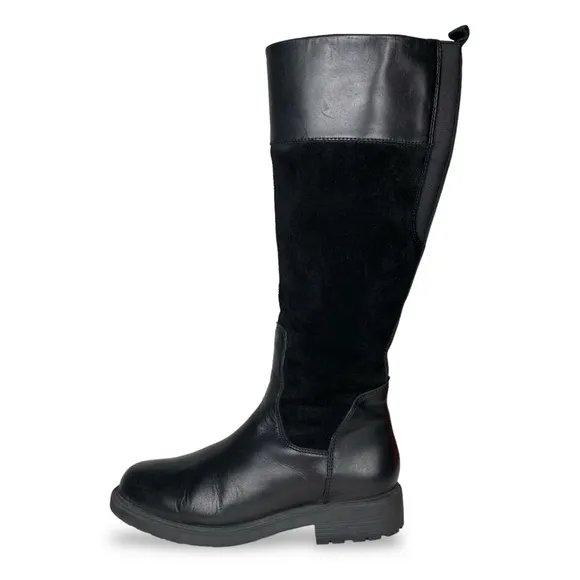 Clarks Orinoco 2 Hi Tall Knee High Black Warm Lined Leather Riding Boot Sz 7 M