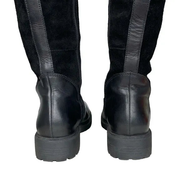 Clarks Orinoco 2 Hi Tall Knee High Black Warm Lined Leather Riding Boot Sz 7 M