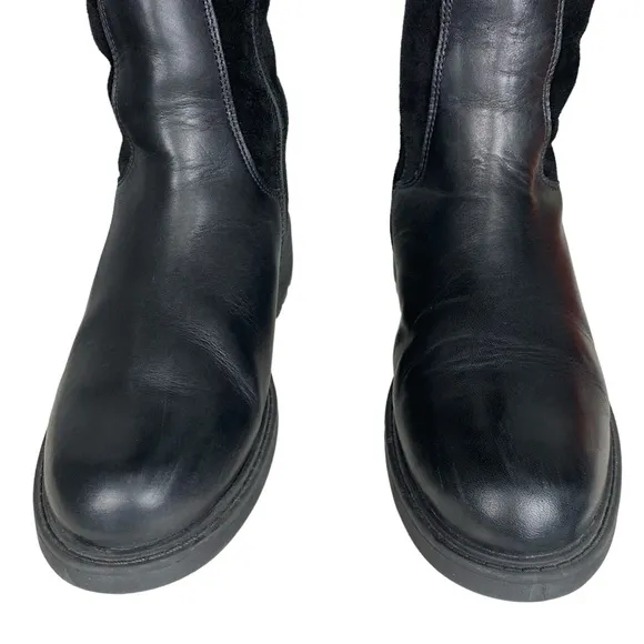 Clarks Orinoco 2 Hi Tall Knee High Black Warm Lined Leather Riding Boot Sz 7 M