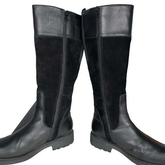 Clarks Orinoco 2 Hi Tall Knee High Black Warm Lined Leather Riding Boot Sz 7 M