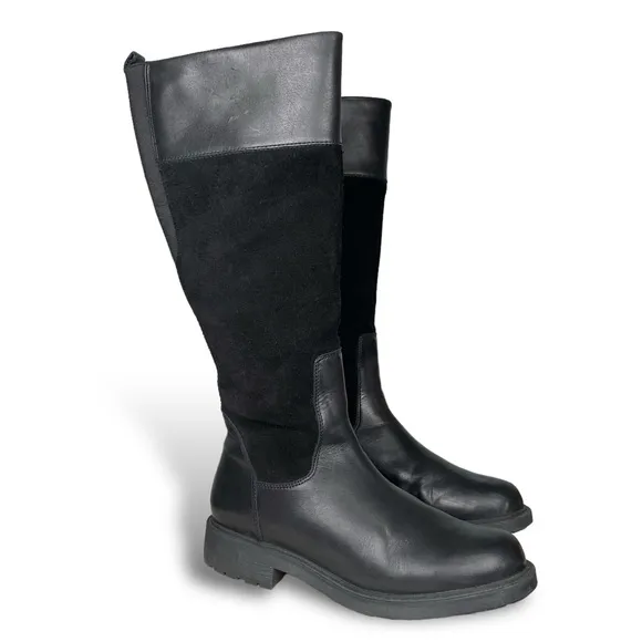 Clarks Orinoco 2 Hi Tall Knee High Black Warm Lined Leather Riding Boot Sz 7 M