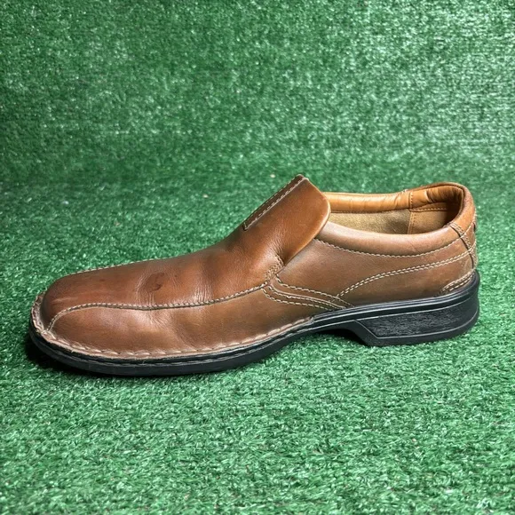 Clarks Ortholite Brown Comfort Slip On Casual Loafers Shoes Size 11.5