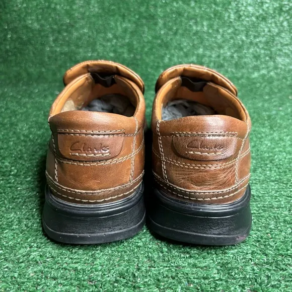 Clarks Ortholite Brown Comfort Slip On Casual Loafers Shoes Size 11.5