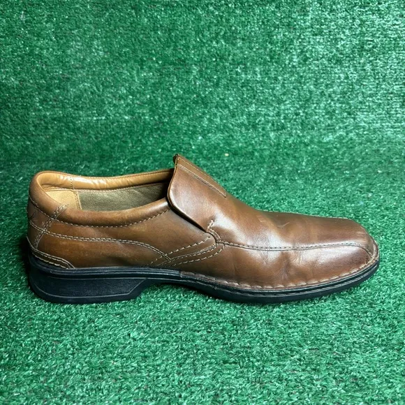 Clarks Ortholite Brown Comfort Slip On Casual Loafers Shoes Size 11.5