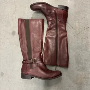 Clarks Pita Vienna Buttery Leather Burgundy Riding Boots Size 9
