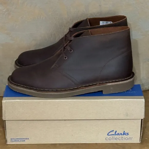 Clarks Shepton Stitch-Down Leather Desert Chukka Boots Brown 9.5 M NWB