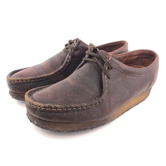 Clarks Wallabee Brown Leather Desert Chukka Boots 9.5M