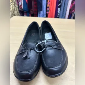 Clarks Women's Ashland Bubble Black Loafers Size 12 NWOT