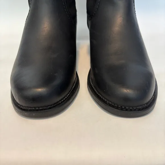 Clarks womens black leather zip up Maye Carly tall riding boots size 9 WIDE NWOT