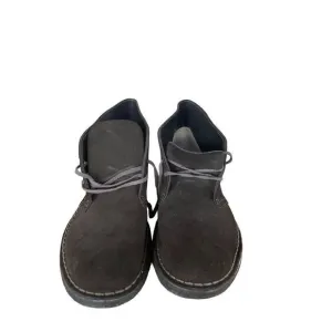 Clarks Womens Black Lace Up Round Toe Leather Suede Desert Boots Size 10.5