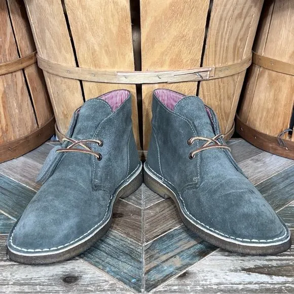 Clarks x Herschel Sage Green Suede Denim Limited Edition Desert Boots Mens 10.5