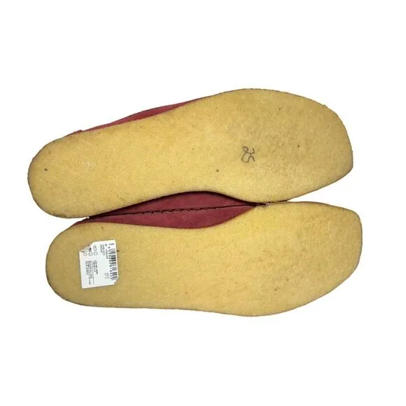 Clarks Red and Orange Chukka Boots with Suede Finish
