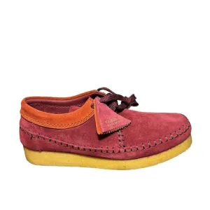 Clarks Red and Orange Chukka Boots with Suede Finish