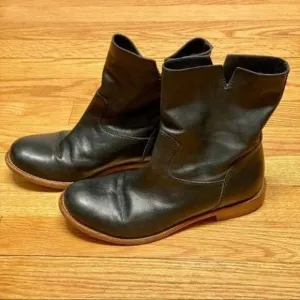 Classic Black Leather, Alberto‎ Fermani, Ankle Boots, Wooden Sole