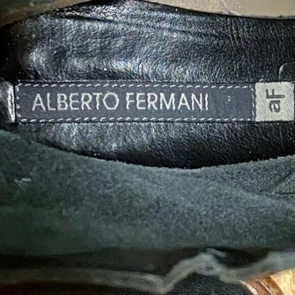 Classic Black Leather, Alberto‎ Fermani, Ankle Boots, Wooden Sole