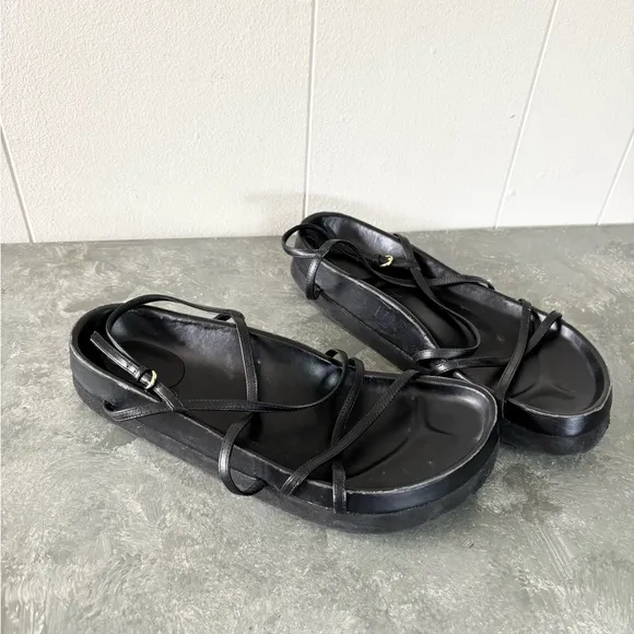 CO. Black leather strappy sandals size EU 38 (US 7.5)