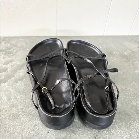CO. Black leather strappy sandals size EU 38 (US 7.5)