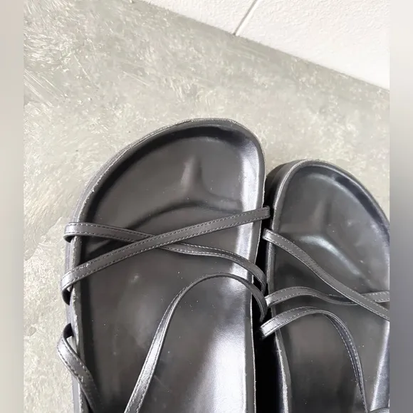 CO. Black leather strappy sandals size EU 38 (US 7.5)