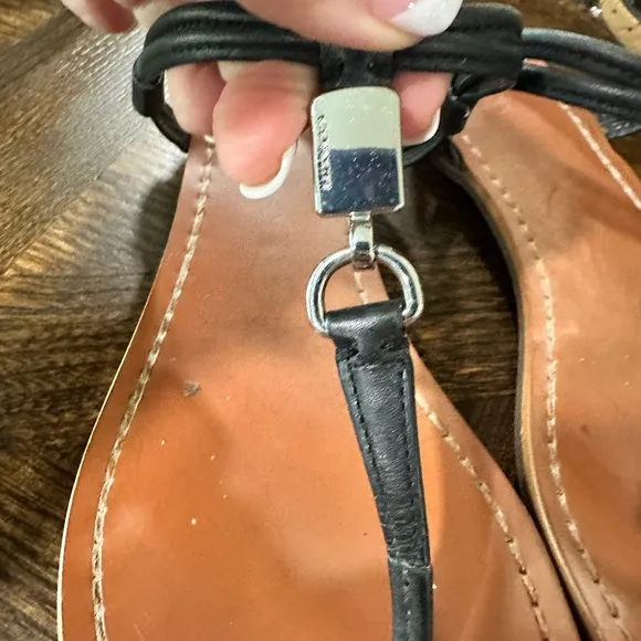 Coach Black Leather Sandals