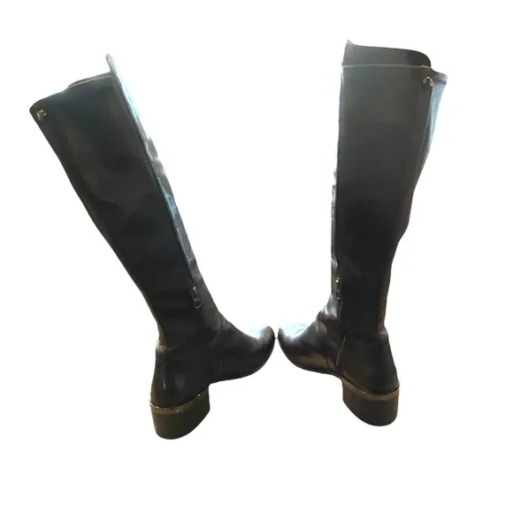 Coach Equestrian Black Leather Knee-High Boots