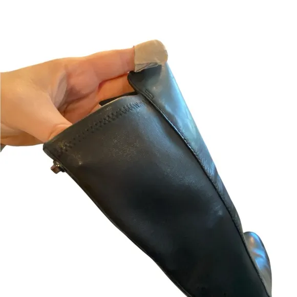 Coach Equestrian Black Leather Knee-High Boots