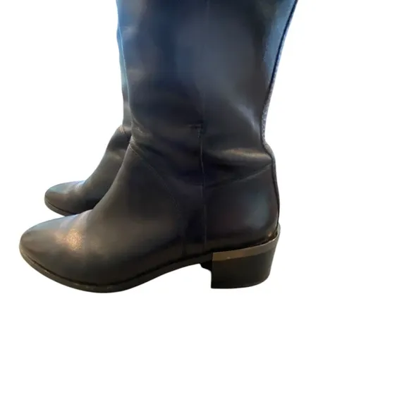 Coach Equestrian Black Leather Knee-High Boots