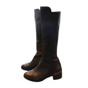Coach Equestrian Black Leather Knee-High Boots