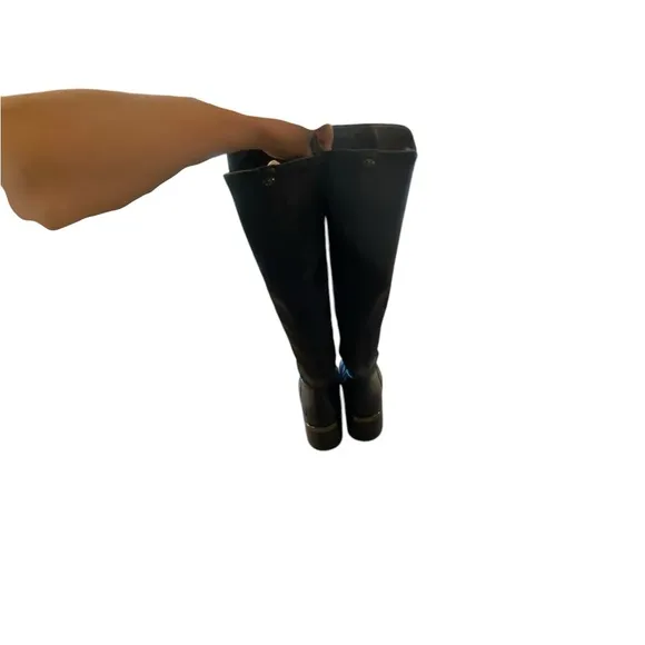 Coach Equestrian Black Leather Knee-High Boots