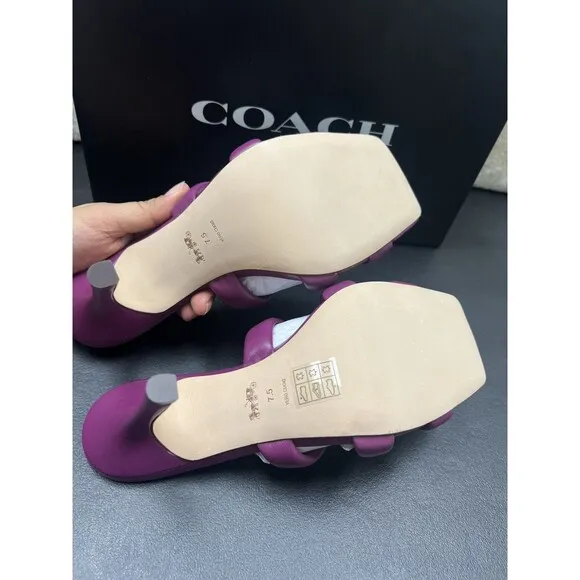 Coach Kellie Sandal Soft Signature Dress Sandals Deep Plum RARE!!!
