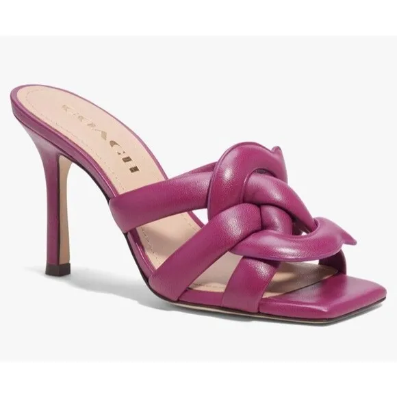 Coach Kellie Sandal Soft Signature Dress Sandals Deep Plum RARE!!!
