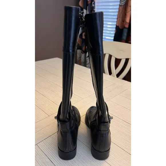 Coach Ladies Black Leather Knee-High Riding Boots W/ Zipper. Size 6.5