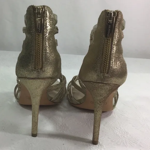 Coach Lancaster Strappy Gold Metallic Heel Sandals