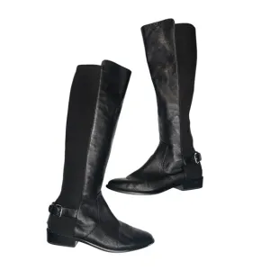 Coach Liza Black Leather Riding Boots 7