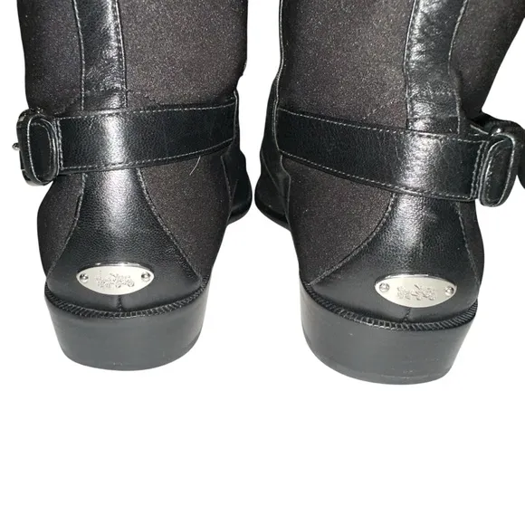 Coach Liza Black Leather Riding Boots 7