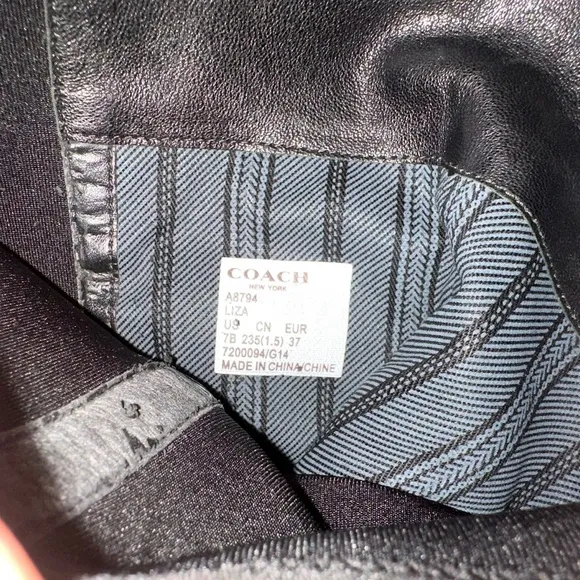 Coach Liza Black Leather Riding Boots 7