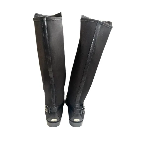Coach Liza Black Leather Riding Boots 7