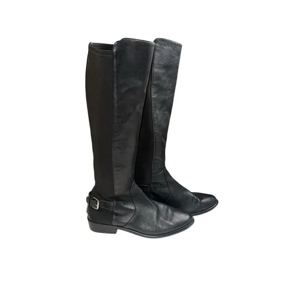 Coach Liza Black Leather Riding Boots 7