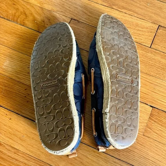 Coach 'Mellow' Fabric Slip On Jute Loafers