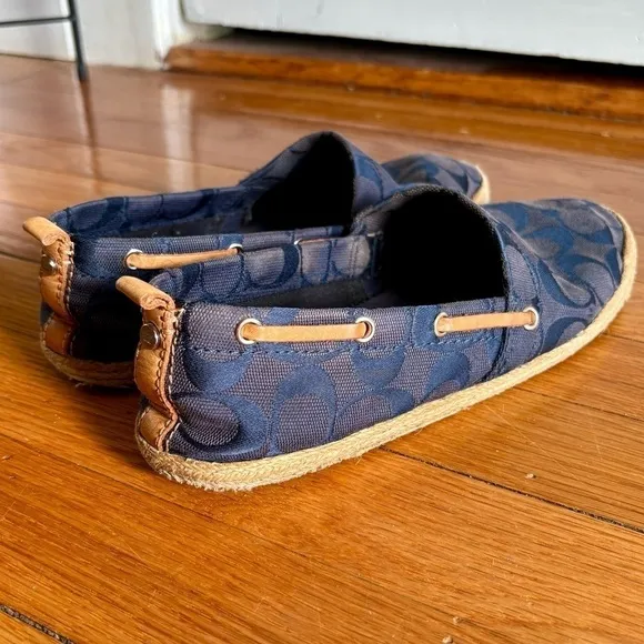 Coach 'Mellow' Fabric Slip On Jute Loafers