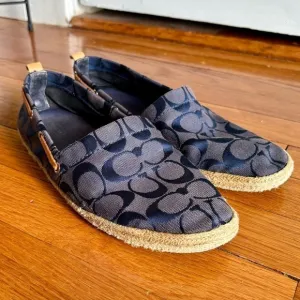 Coach 'Mellow' Fabric Slip On Jute Loafers