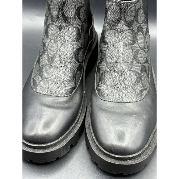 Coach Men’s Citysole Signature Leather Boot. Size 10.5D Color Black CN346