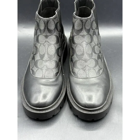 Coach Men’s Citysole Signature Leather Boot. Size 10.5D Color Black CN346